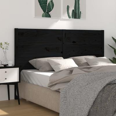 Hoofdbord 206x4x100 cm massief grenenhout zwart