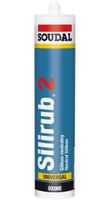 Soudal Silirub 2 | Siliconenkit | Donkergrijs | 300 ml - 106197