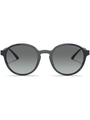 Giorgio Armani lunettes de soleil Panto à monture ronde - Bleu