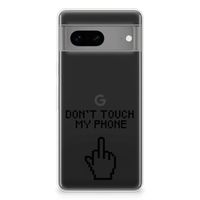 Google Pixel 7 Silicone-hoesje Finger Don't Touch My Phone - thumbnail