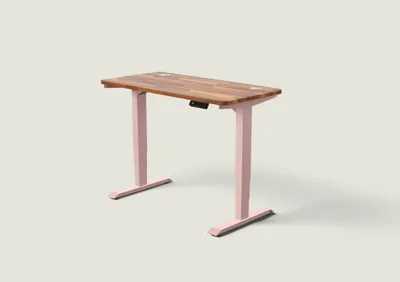Desktronic HomePro bureau Zachtroze / Massief Walnoot / 120x60 cm
