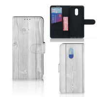 OnePlus 7 Book Style Case White Wood - thumbnail