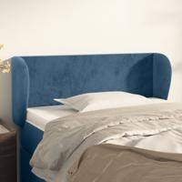 Hoofdbord met randen 103x23x78/88 cm fluweel donkerblauw