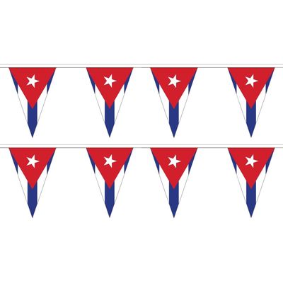 2x stuks polyester vlaggenlijn Cuba 5 meter