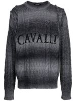 Roberto Cavalli pull en maille à logo imprimé - Gris - thumbnail