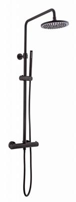 Opbouw doucheset Rond Mat Zwart