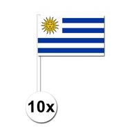 10 zwaaivlaggetjes Uruguay 12 x 24 cm