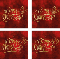 Kerst onderzetters Vrolijk kerstfeest in het rood