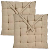 Stoelkussen Decorama - 2x - binnen/buiten - creme wit - 40 x 40 x 5 cm - polyester Stoelkussen Decorama - 2x - binnen/buiten - creme wit - 40 x 40 x 5 cm - polyester