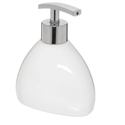 5Five Zeeppompje/dispenser - keramiek - wit - 300 ml - navulbaar - toilet/badkamer/keuken