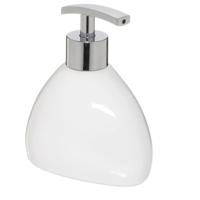 5Five Zeeppompje/dispenser - keramiek - wit - 300 ml - navulbaar - toilet/badkamer/keuken