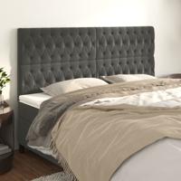 Hoofdborden 4 st 90x7x78/88 cm fluweel donkergrijs