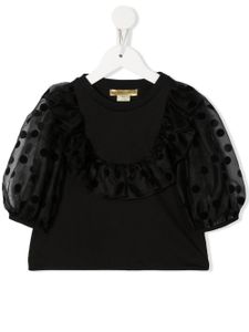 Stella McCartney Kids blouse crop à pois - Noir