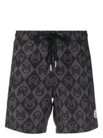 Moncler short de bain à imprimé monogrammé - Noir - thumbnail