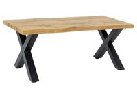 Salontafel WILD 90cm tafelblad 30mm X-poten wild eiken-look naturel - 45081 Salontafel WILD 90cm tafelblad 30mm X-poten wild eiken-look naturel - 45081