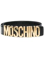 Moschino ceinture à plaque logo - Noir