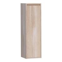 Brauer Adore - Hoge Kast - 120 cm - 1 Deur - Greeploos - Rechtsdraaiend - Lamellen Eiken Wit