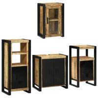 Badkamermeubelset Wandgemonteerd 4 pcs Bruin Massief Mango Hout