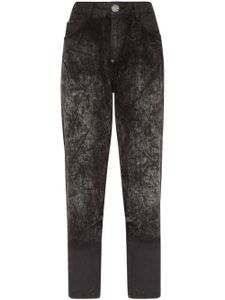 Philipp Plein jean crop à effet usé - Noir