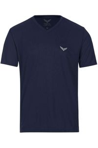 TRIGEMA Comfort Fit T-Shirt V-hals Marine, Effen