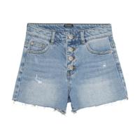 Indian Blue Jeans Zomer jeans short meisjes - licht blauw - damaged - wide fit Indian Blue Jeans Zomer jeans short meisjes - licht blauw - damaged - wide fit