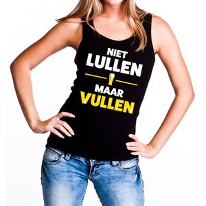 Niet Lullen maar Vullen tanktop / mouwloos shirt zwart dames