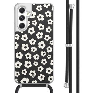 Samsung Galaxy A54 hoesje met koord - Retro bloempjes