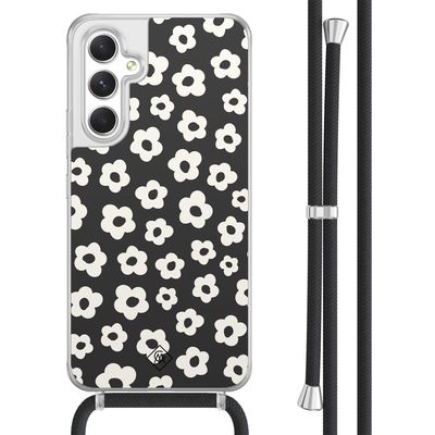 Samsung Galaxy A54 hoesje met koord - Retro bloempjes