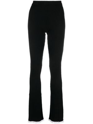 MSGM pantalon en intarsia à taille haute - Noir