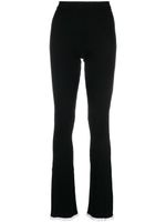 MSGM pantalon en intarsia à taille haute - Noir