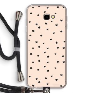 Kleine kattenkopjes: Samsung Galaxy J4 Plus Transparant Hoesje met koord