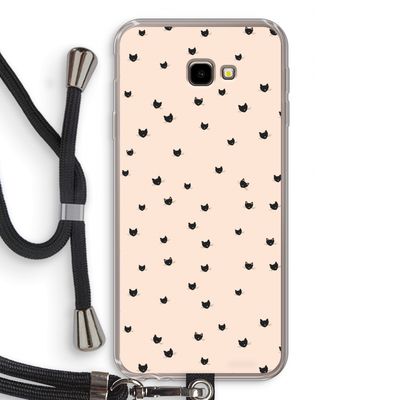 Kleine kattenkopjes: Samsung Galaxy J4 Plus Transparant Hoesje met koord