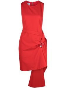 MOSCHINO JEANS robe asymétrique à taille ceinturée - Rouge