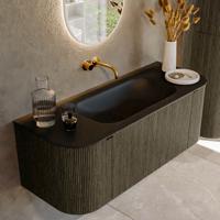 Badmeubel Mondiaz Kurve | 120 cm cm | Meubelkleur Shadow | Wastafelkleur Urban | Solid surface | Wasbak midden spoelbak | Zonder kraangat(en)
