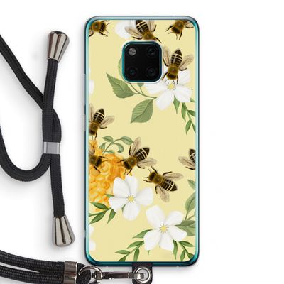 No flowers without bees: Huawei Mate 20 Pro Transparant Hoesje met koord