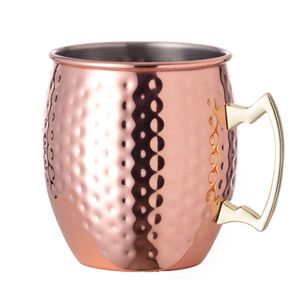 Moscow Mule glas/beker - RVS metaal - koperkleurig - 500 ml - luxe cocktailglazen