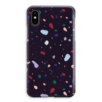 Dark Rounded Terrazzo: iPhone XS Max Volledig Geprint Hoesje