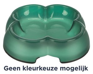 TRIXIE VOERBAK / WATERBAK TRANSPARANT KUNSTSTOF / RUBBERRING ASSORTI 12 CM 250 ML 4 ST