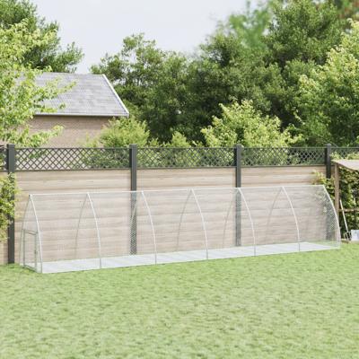 VidaXL Konijnenhok 600x105x120 cm gegalvaniseerd staal zilverkleurig