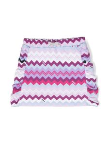 Missoni Kids minijupe à imprimé zigzag - Blanc