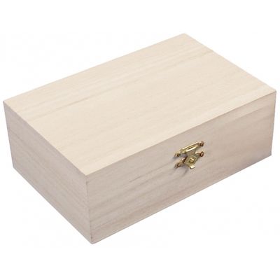 Houten kistje met sluiting en deksel - 15 x 10 x 5.5 cm - Sieraden/spulletjes/sleutels