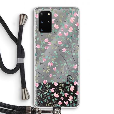 Sierlijke bloemen: Samsung Galaxy S20 Plus Transparant Hoesje met koord