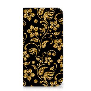 iPhone 15 Pro Max Smart Cover Gouden Bloemen