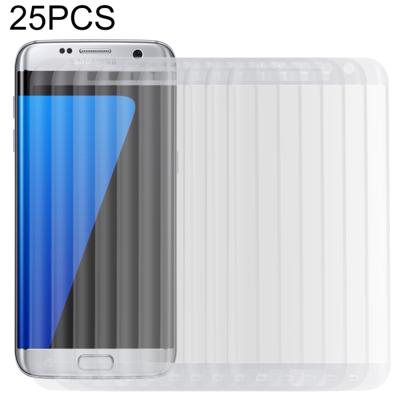 25 stuks voor Galaxy S7 Edge/G935 0.26 mm 9H oppervlaktehardheid 3D explosieveilige colorized Silk-Screen gehard glas schermvullende film (transparant