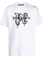 Palm Angels Paris monogram-print T-shirt - Blanc - thumbnail