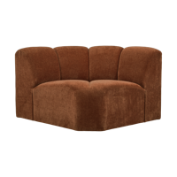 Woood Mojo bank hoekelement ribstof Roestbruin