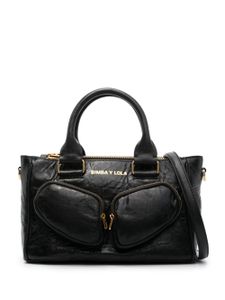 Bimba y Lola medium Pocket leather tote bag - Noir