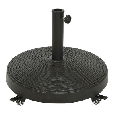 Parasolvoet 841097 Zwart Polyethyleen Staal Met wieltjes Ø 52 cm