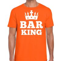 Oranje Bar King met kroontje t-shirt heren