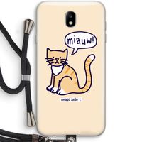 Miauw: Samsung Galaxy J7 (2017) Transparant Hoesje met koord
